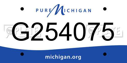 G254075 Michigan License Plate