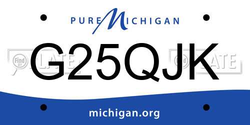 G25QJK Michigan License Plate