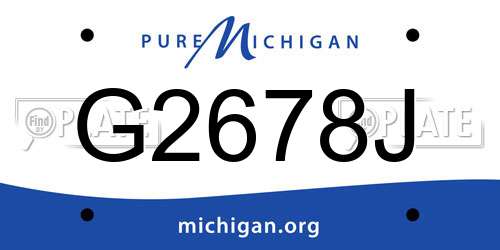 G2678J Michigan License Plate