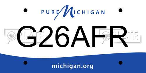 G26AFR Michigan License Plate