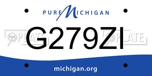 G279ZI Michigan License Plate