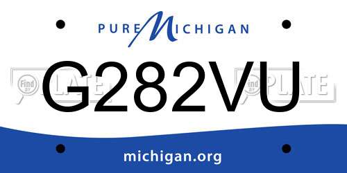 G282VU Michigan License Plate