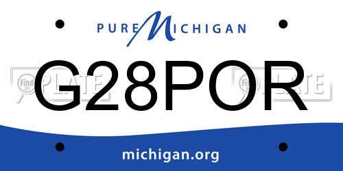 G28POR Michigan License Plate