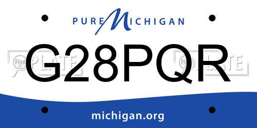 G28PQR Michigan License Plate