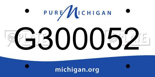 G300052 Michigan License Plate