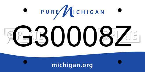 G30008Z Michigan License Plate