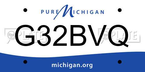 G32BVQ Michigan License Plate