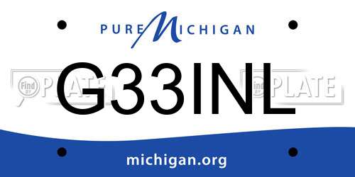 G33INL Michigan License Plate