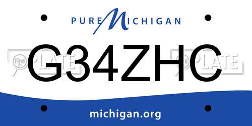 G34ZHC Michigan License Plate