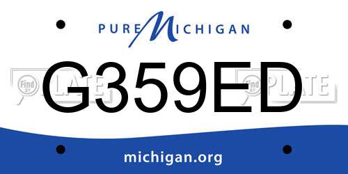 G359ED Michigan License Plate