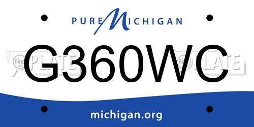 G360WC Michigan License Plate