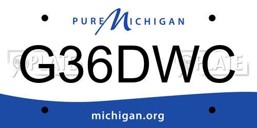 G36DWC Michigan License Plate