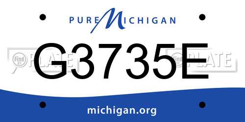 G3735E Michigan License Plate