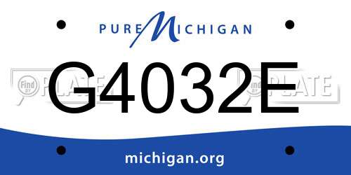 G4032E Michigan License Plate