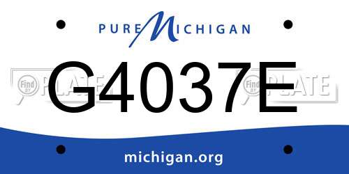 G4037E Michigan License Plate