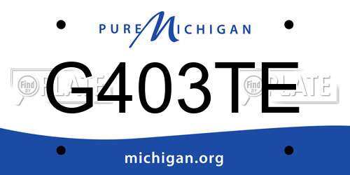 G403TE Michigan License Plate