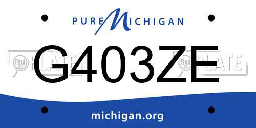 G403ZE Michigan License Plate