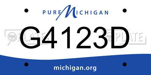 G4123D Michigan License Plate