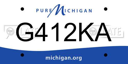 G412KA Michigan License Plate