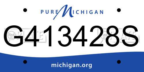 G413428S Michigan License Plate