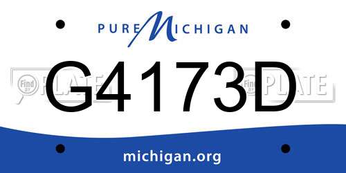 G4173D Michigan License Plate