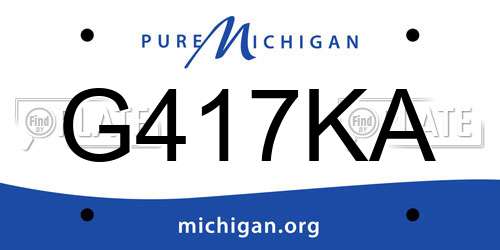 G417KA Michigan License Plate