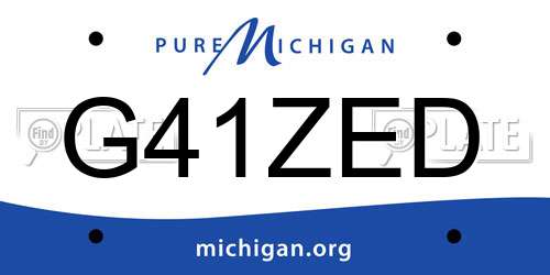 G41ZED Michigan License Plate
