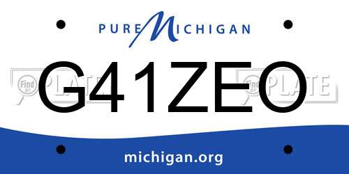 G41ZEO Michigan License Plate