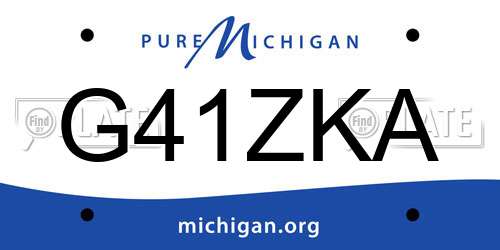 G41ZKA Michigan License Plate