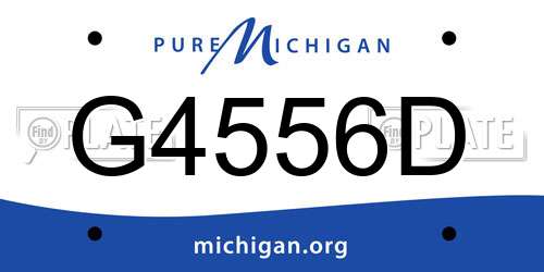 G4556D Michigan License Plate