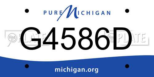 G4586D Michigan License Plate