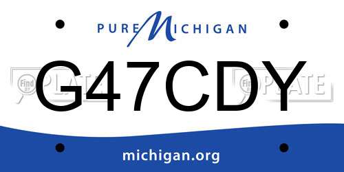 G47CDY Michigan License Plate