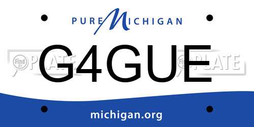 G4GUE Michigan License Plate