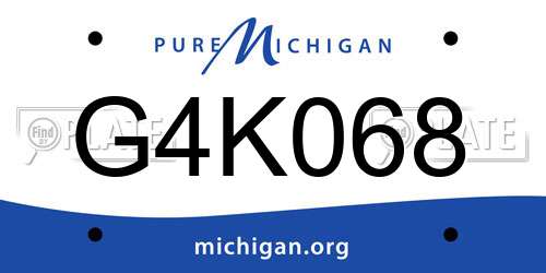 G4K068 Michigan License Plate
