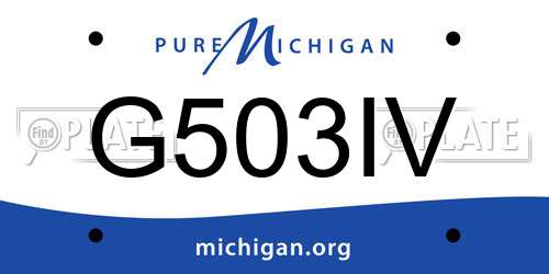 G503IV Michigan License Plate