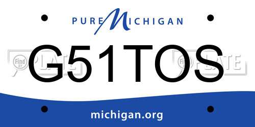 G51TOS Michigan License Plate
