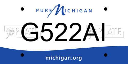 G522AI Michigan License Plate