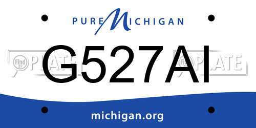 G527AI Michigan License Plate