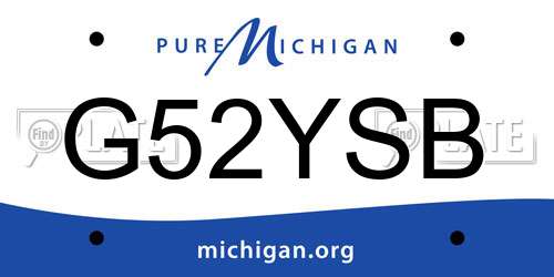 G52YSB Michigan License Plate