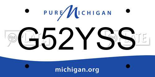 G52YSS Michigan License Plate