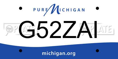 G52ZAI Michigan License Plate