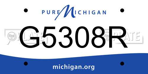 G5308R Michigan License Plate