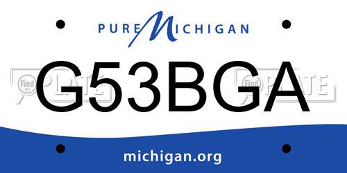 G53BGA Michigan License Plate
