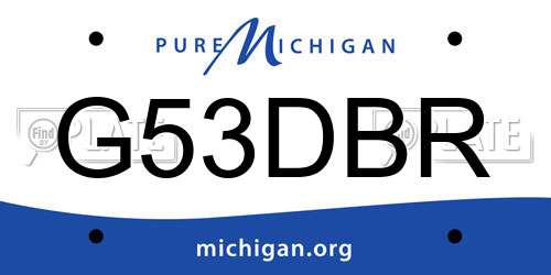 G53DBR Michigan License Plate