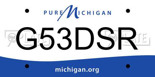 G53DSR Michigan License Plate