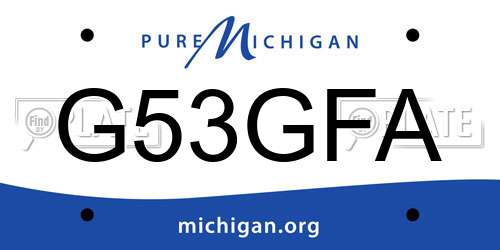 G53GFA Michigan License Plate