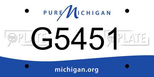 G5451 Michigan License Plate