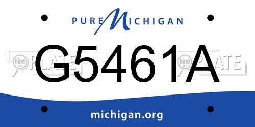 G5461A Michigan License Plate
