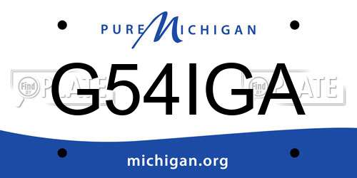 G54IGA Michigan License Plate