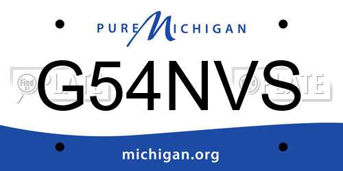 G54NVS Michigan License Plate